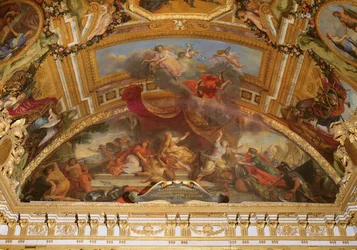 Holland akzeptiert Frieden und löst sich 1678 vom Heiligen Römischen Reich und von Spanien, Deckenmalerei aus der Galerie des Glaces