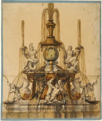 Entwurf für einen Springbrunnen in Versailles