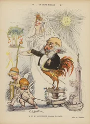 Eine große Hochzeit. Illustration für Le Rire