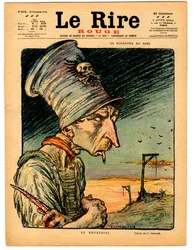 Cover von „Das rote Lachen“, Satirisch in Farben