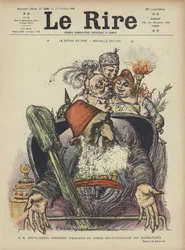 Seine Majestät Abdul Hamid, Ehrenpräsident des Revolutionären Komitees der Jungtürken. Illustration für Le Rire