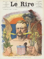 Präsident Roosevelt und das alte Europa. Illustration für Le Rire