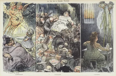 Das Leben der Betrügerin Therese Humbert. Illustration für Le Rire