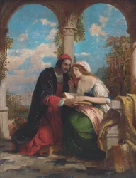 Abelard und Heloise auf einer Terrasse