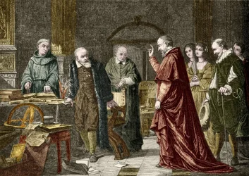 Gefangenschaft von Galileo Galilei genannt Galilei, italienischer Astronom (1564-1642), Gravur nach dem Gemälde von Charles Muller