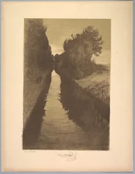 Suite von Landschaften: Landschaft, Platte 1, Remarque, Ein Fisch