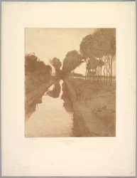 Suite de Paysages: Landschaft, Platte 3, Remarque, Fledermaus, 1892-1893
