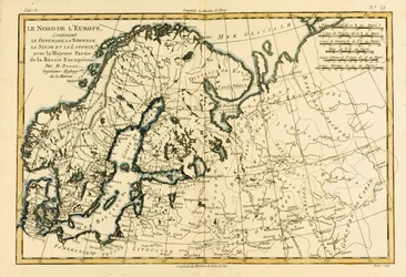 Nordeuropa, einschließlich Dänemark, Norwegen, Schweden und Lappland, mit dem größten Teil Westrusslands, aus Atlas de Toutes les Parties Connues du Globe Terrestre von Guillaume Raynal (1713-96), veröffentlicht in Genf