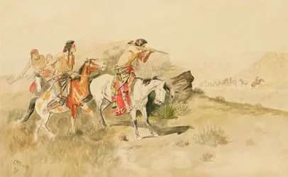 Angriff auf die Maultiertreiber, um 1895