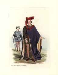 Typische männliche Kostüme zur Zeit von König Heinrich IV. und Heinrich V.
