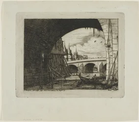 Ein Bogen der Pont Notre-Dame, Paris