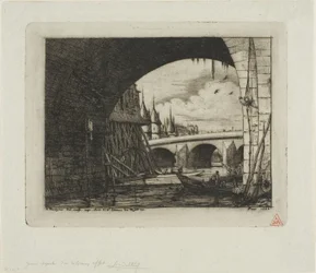 Ein Bogen der Pont Notre-Dame, Paris