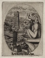 Radierungen von Paris: Der Wasserspeier
