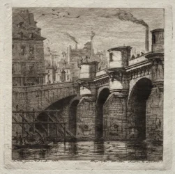 Radierungen von Paris: Die neue Brücke