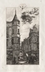 Radierungen von Paris: Tourelle, rue de l