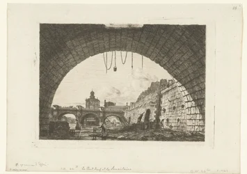 Ansicht von Pont-Neuf unter dem Bogen Pont-au-Change in Paris