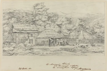 Indigene Speicher und Behausungen in Akaroa, Banks-Halbinsel