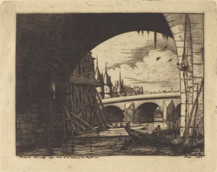 Der Bogen der Pont Notre-Dame, Paris