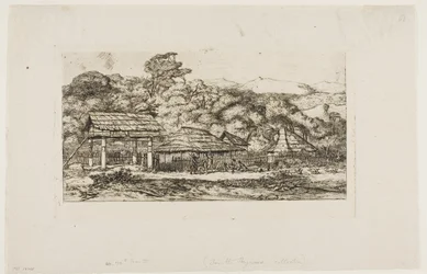 Einheimische Scheunen und Hütten in Akaroa, Banks