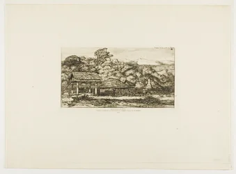 Einheimische Scheunen und Hütten in Akaroa, Banks