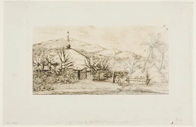 Neukaledonien: Große einheimische Hütte an der Straße von Balade nach Puépo, 1845