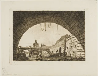 Pont-Neuf und die Samaritaine, gesehen unter dem ersten Bogen der Pont-au-Change, Paris