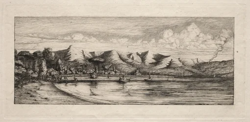 Seine-Fischerei vor Charcoal Burners Point, Akaroa, 1865