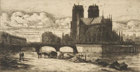 Die Apsis von Notre-Dame, Paris, 1854