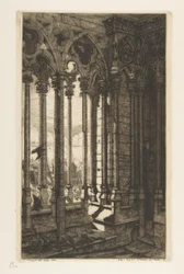 Die Galerie der Kathedrale Notre-Dame, Paris, aus „Radierungen von Paris“