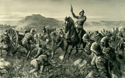 Lord Methuen sammelt seine zerschlagenen Truppen bei Tweebosch, 1902