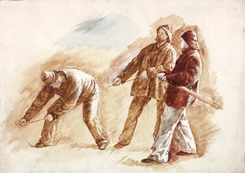 Studie von Fischern bei der Arbeit