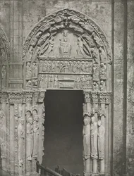 Kathedrale von Chartres: Rechte Tür des Königlichen Portals mit Unserer Lieben Frau von Chartres, 1857