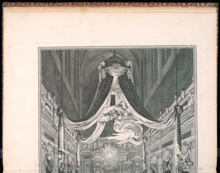 Beerdigung von Elisabeth Thérèse von Lothringen, Königin von Sardinien, in der Kirche Notre Dame von Paris am 22. September 1741