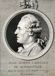 Jean Joseph Cassanea de Mondonville (1711-72) graviert von Augustin de Saint-Aubin (1736-1807) 1768