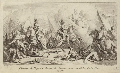 Sieg von Roger I., Graf von Carcassonne, über Oliba Cabreta, 981 (Gravur)