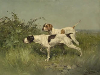 Zwei Zeigerhunde, ca. 1850-?97