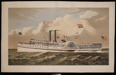 Amerikanischer Raddampfer City of Worcester Norwich Line nach Boston über New London und Norwich