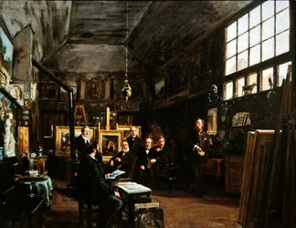 Treffen des Vorstands der Artesischen Gesellschaft der Kunstfreunde, nach 1874