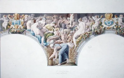 Ms 1014 Fries aus dem Ballsaal in Fontainebleau, Platte aus einem Album