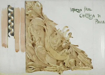 Intarsienplatte, Certosa di Pavia, 1891
