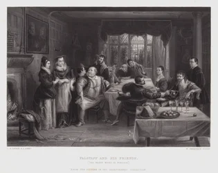 Falstaff und seine Freunde (Gravur)