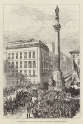 Beerdigung des verstorbenen Königs von Italien in Rom, der Prozession auf der Piazza di Spagna