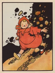 Unsinn: Mädchen, das den Hügel nicht hinaufkommt