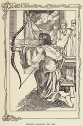 Odysseus spannt den Bogen