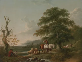 Landschaft mit einem Schäfer