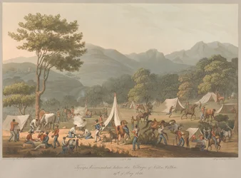 Nr. 10 Truppe biwakierte unterhalb des Dorfes Villa Velha, 19. Mai 1811