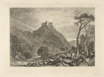 Okehampton Castle, am Fluss Okehampton