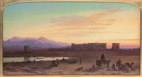 Beduinenlager vor dem Tempel der Hathor in Dendera, Ägypten, 1867