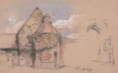 Ruinen des alten Palastes der Erzbischöfe von Canterbury in Otford, Kent, 24. September 1856