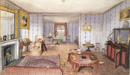 Salon, Clay Hill, f12 aus Ein Album von Innenräumen, 1843